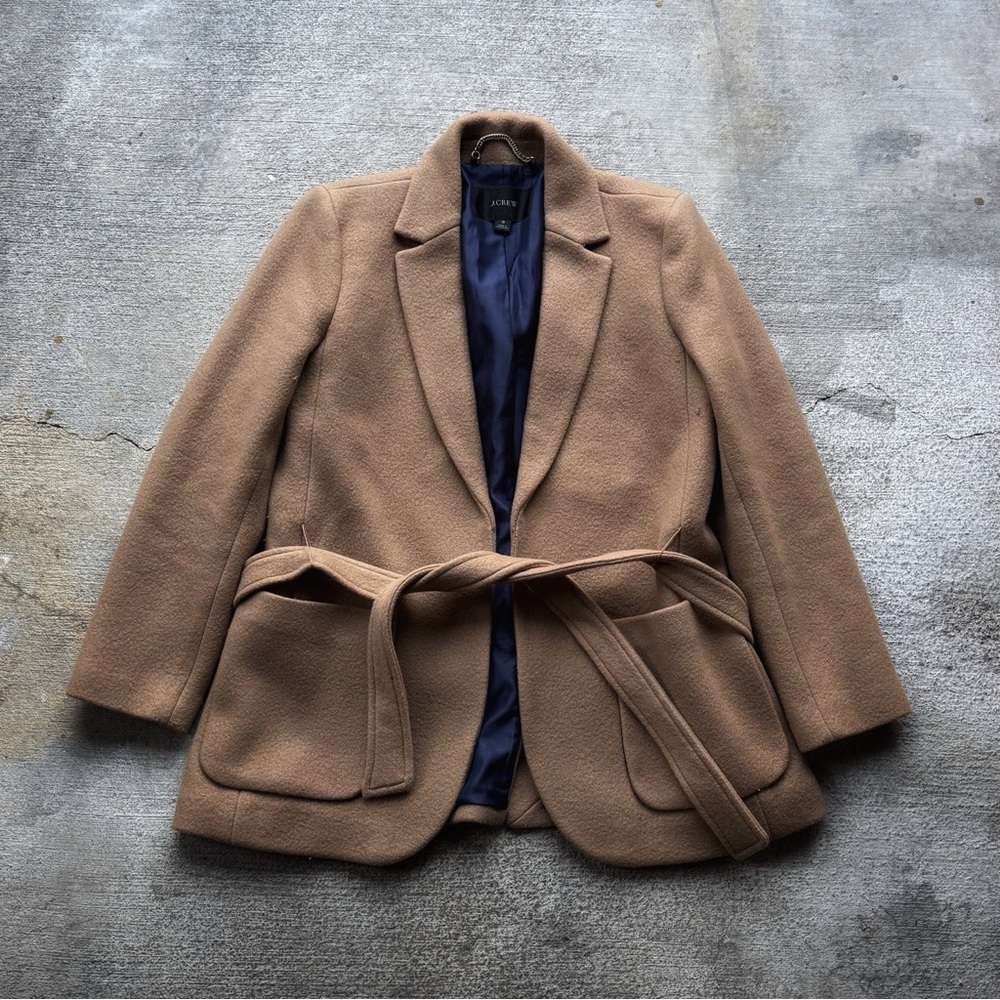 J. Crew Tan Belted Blazer Size 6